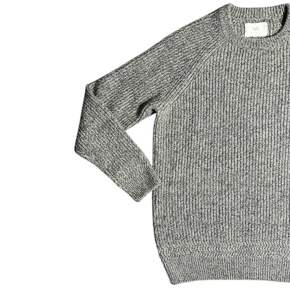 Folk Mixed Yarn Knit Crew Sweater Size 4 - Picture 2 of 6